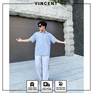 Áo Polo Zipper Vincent Cream/ Grey