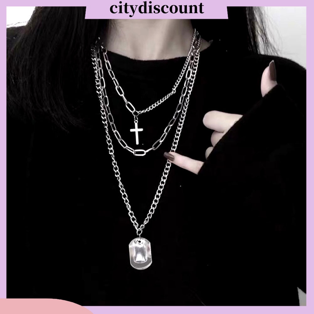 {Citydiscount} Bộ 1/3 Vòng cổ Mặt Chữ Thập Thời Trang Cho Nam Và Nữ