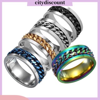 {Citydiscount} Nhẫn Thiết Kế Chuỗi Dây Xích Có Thể Xoay Được Dành Cho Nam