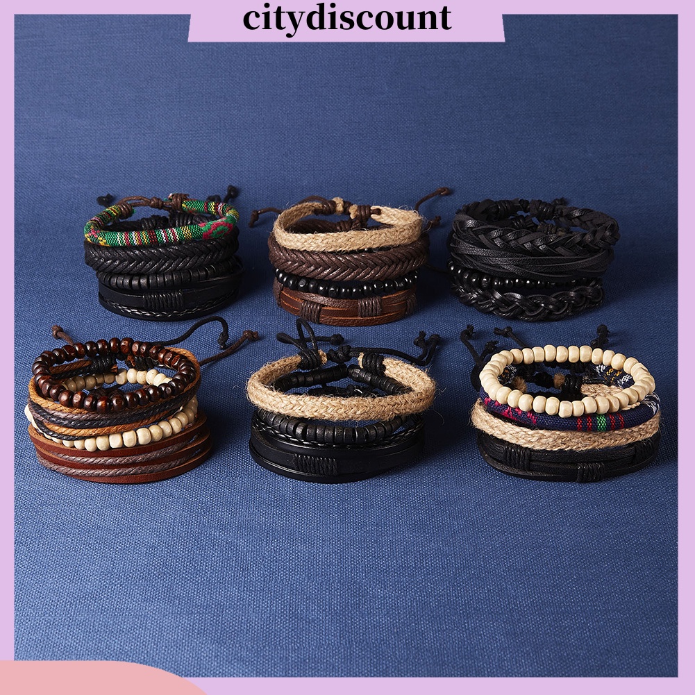 Set 4 Vòng Tay Thời Trang Vintage Dành Cho Nam