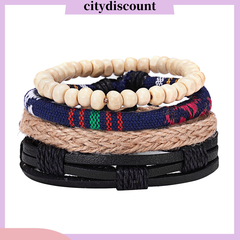 Set 4 Vòng Tay Thời Trang Vintage Dành Cho Nam