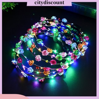 {Citydiscount} Vòng hoa đội đầu phát sáng đèn LED cho tiệc sinh nhật