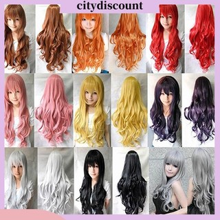 Tóc giả xoăn dài nhuộm nhiều màu sắc tùy chọn thời trang dành cho nữ