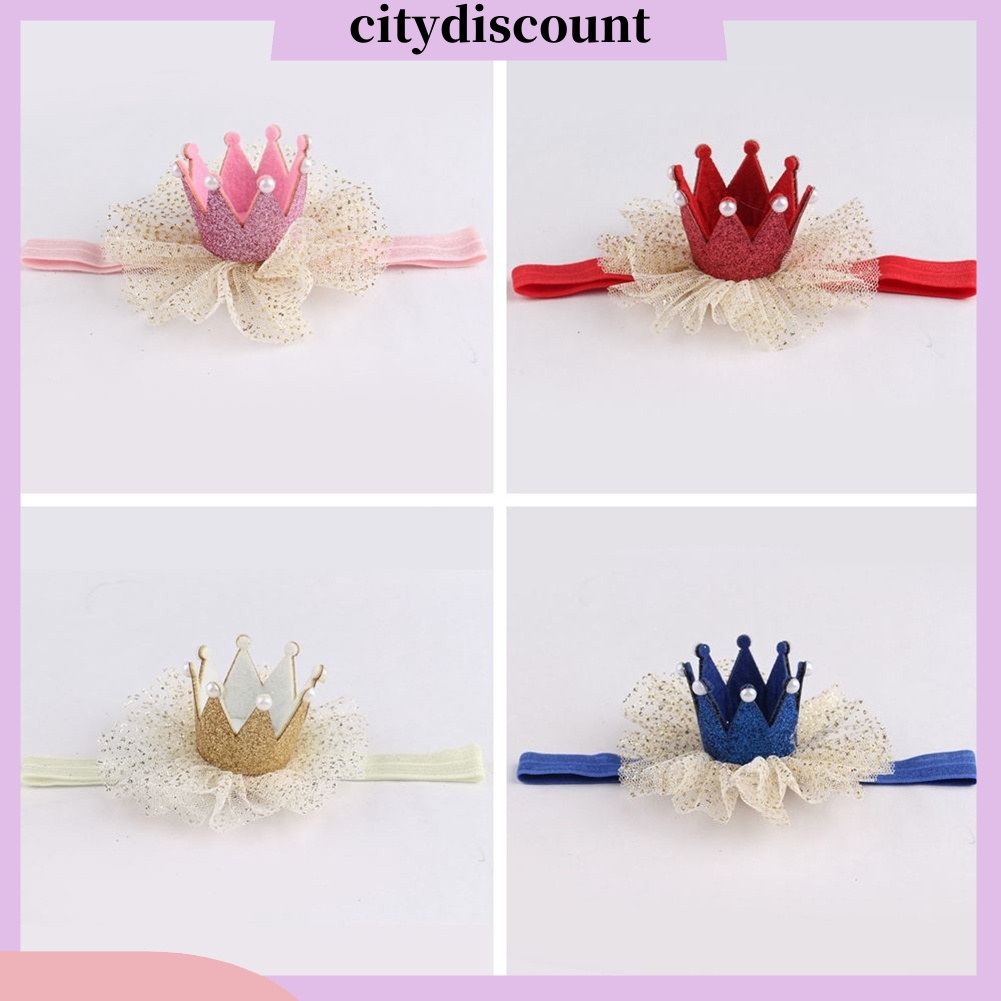 Băng đô hình vương miện công chúa đáng yêu cho bé gái