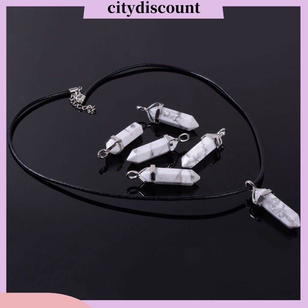 Vòng Cổ Choker Dây Giả Da Mặt Đá Thạch Anh Reiki Chakra Thời Trang Unisex