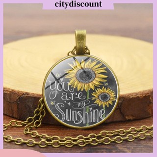{Citydiscount} Dây chuyền mặt kính hình hoa hướng dương phong cách vintage