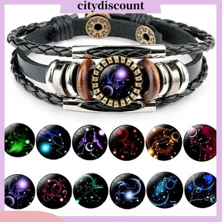 {Citydiscount} Vòng đeo tay nhiều lớp họa tiết 12 cung hoàng đạo phong cách cổ điển