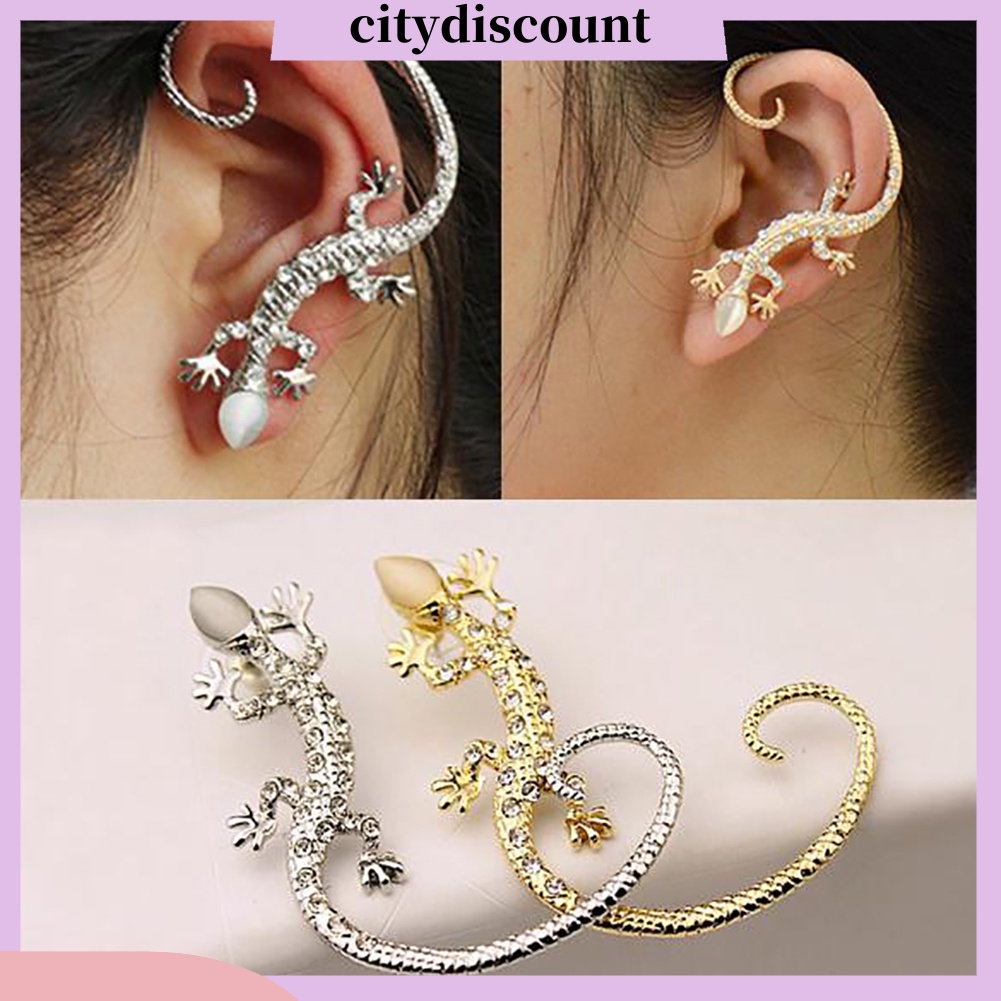 {Citydiscount} Khuyên vành tai hình thằn lằn đính đá lấp lánh