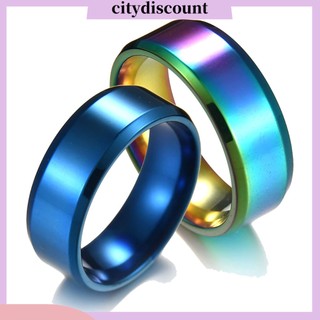 {Citydiscount} Nhẫn chất liệu thép không gỉ thiết kế đơn giản thời trang dành cho cặp đôi