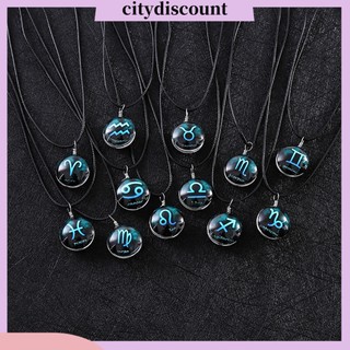 Vòng cổ mặt kính tròn in hình cung hoàng đạo độc đáo