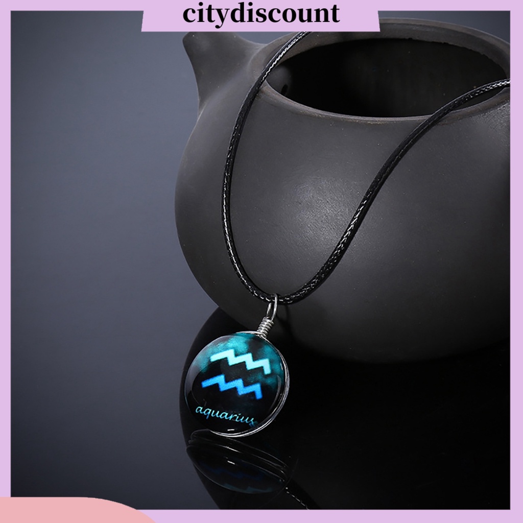 Vòng cổ Mặt Kính Tròn In Hình Cung Hoàng Đạo Độc Đáo