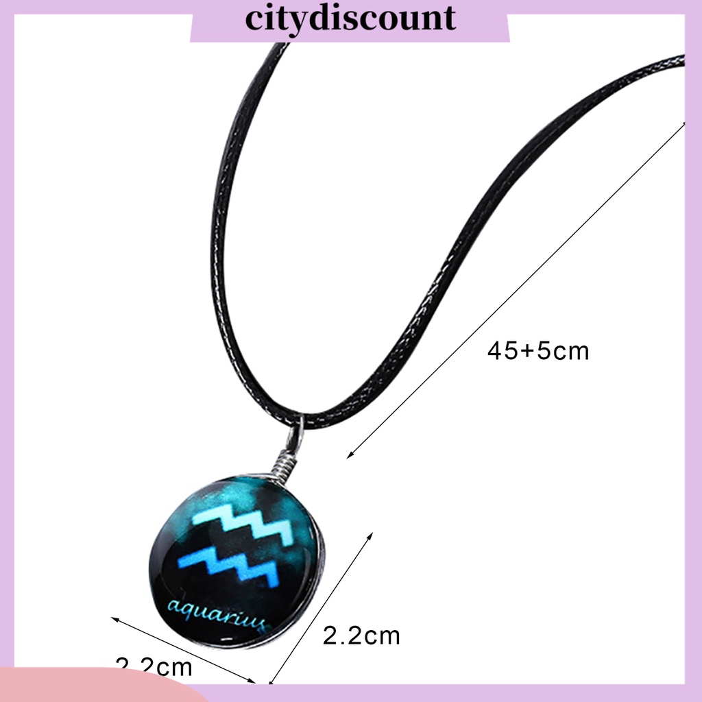 Vòng cổ Mặt Kính Tròn In Hình Cung Hoàng Đạo Độc Đáo