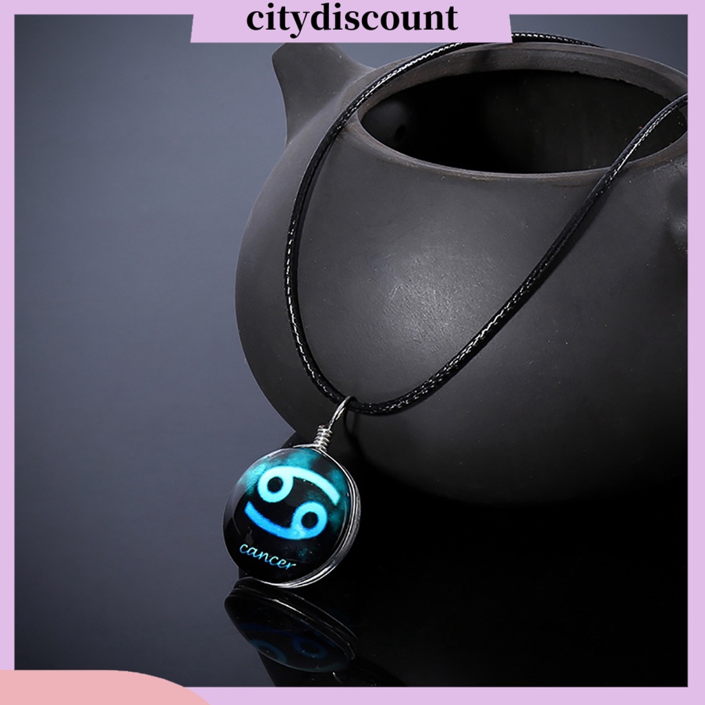 Vòng cổ Mặt Kính Tròn In Hình Cung Hoàng Đạo Độc Đáo