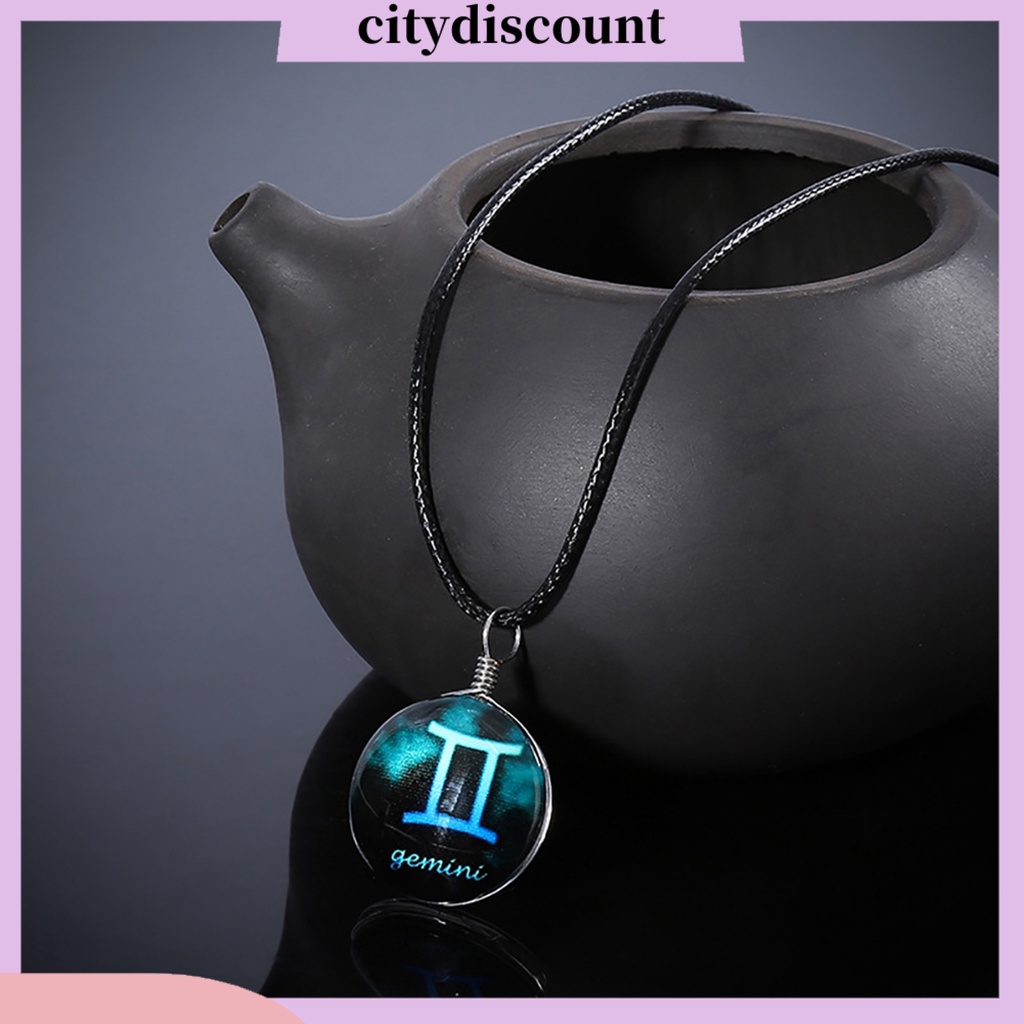 Vòng cổ Mặt Kính Tròn In Hình Cung Hoàng Đạo Độc Đáo