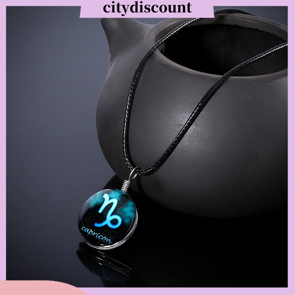 Vòng cổ Mặt Kính Tròn In Hình Cung Hoàng Đạo Độc Đáo