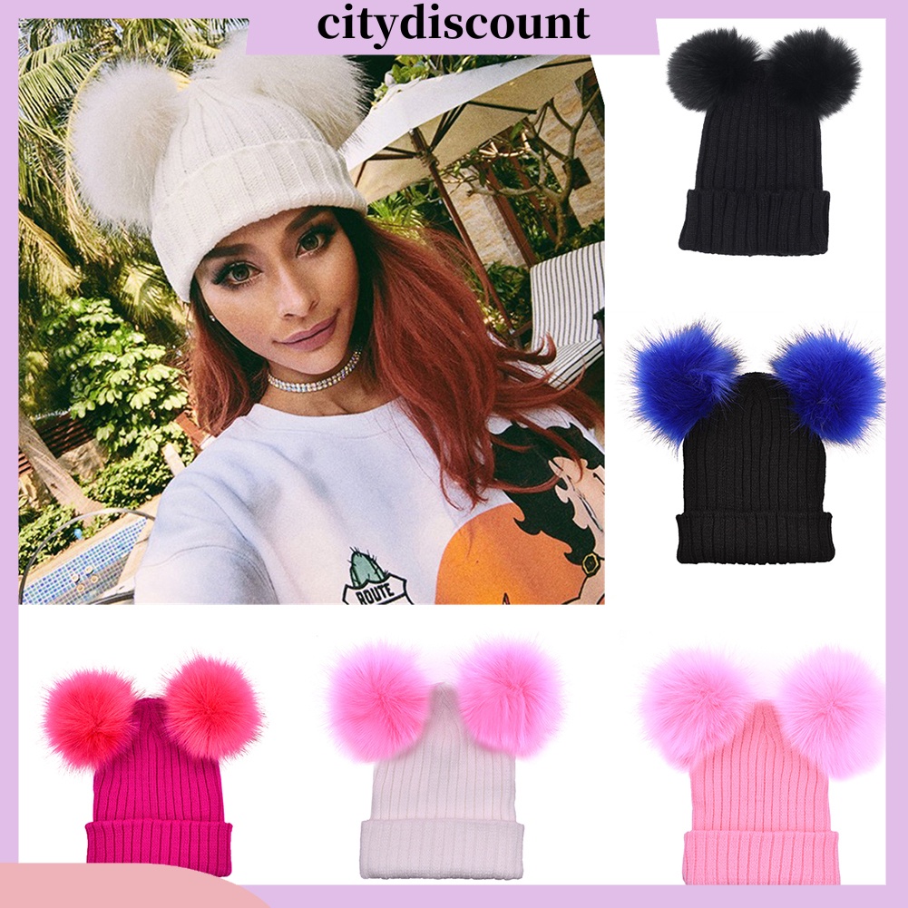 {Citydiscount} Nón Len Đính Quả Bông Thời Trang Nữ Tính