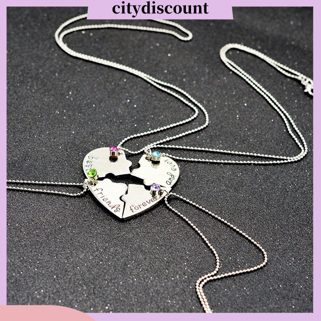 {Citydiscount} Bộ 4 Dây Chuyền Mặt Mảnh Ghép Trái Tim Best Friend Forever And Ever