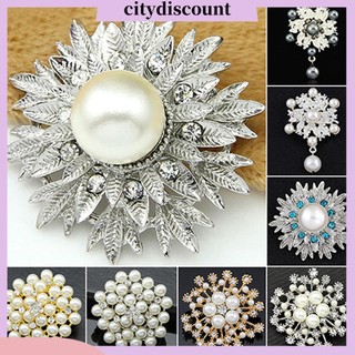 {Citydiscount} Trâm cài hoa pha lê và ngọc trai cho tiệc cưới