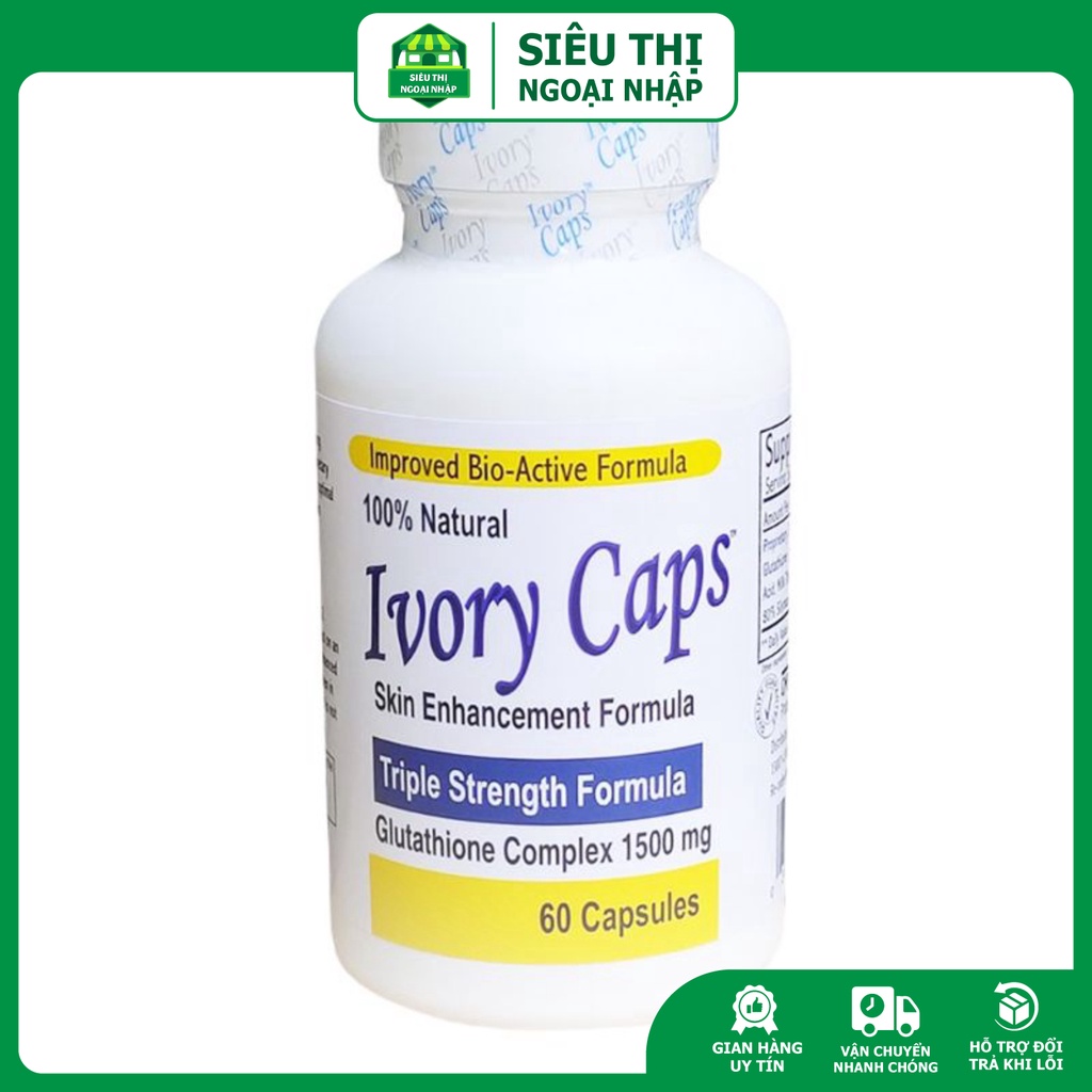 Viên uống trắng da Ivory Caps viên uống bổ sung Glutathione