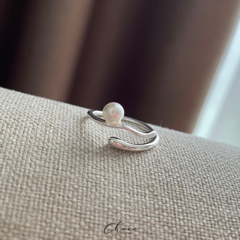 Nhẫn bạc gắn trai Choco Jewelry