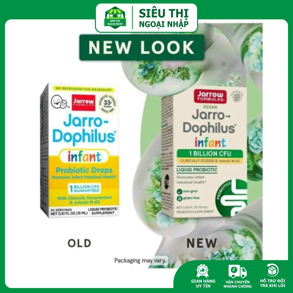 Men vi sinh đẩy đờm Jarrow Jarro Dophilus Infant, USA (15ml dạng giọt)