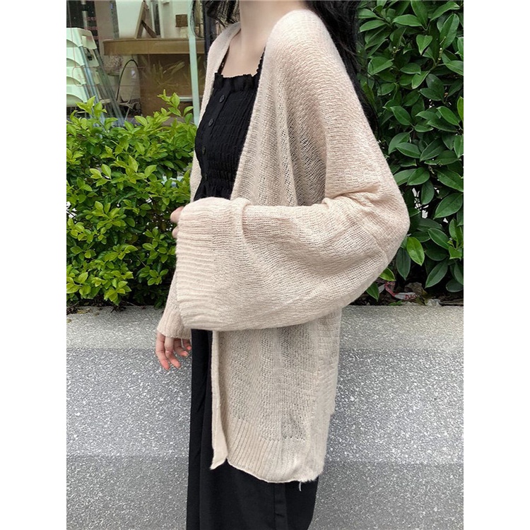 Jiashucheng Áo Khoác Cardigan Dệt Kim Chống Nắng Dáng Rộng Thoáng Khí Thời Trang Mùa Hè Dành Cho Nữ