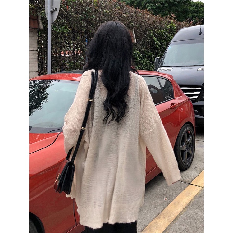 Jiashucheng Áo Khoác Cardigan Dệt Kim Chống Nắng Dáng Rộng Thoáng Khí Thời Trang Mùa Hè Dành Cho Nữ