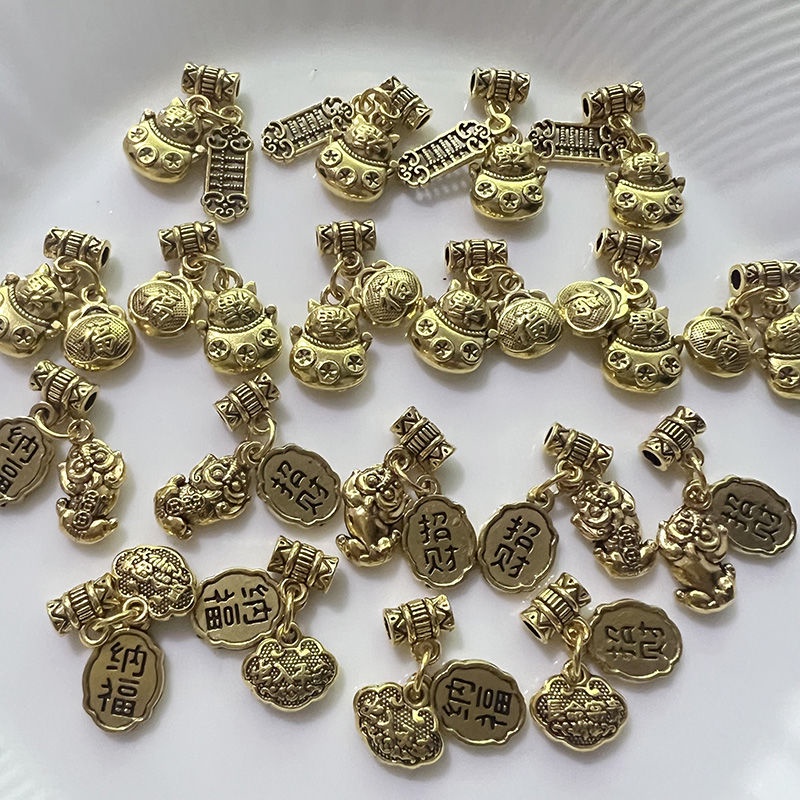 Vòng Đeo Tay Mặt Hoa Sen Vàng Hai Thế Giới Hạnh Phúc DIY Làm Mặt Dây Chuyền Điện Thoại Di Động