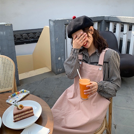 Jiashucheng Đầm Hai Dây Dài Qua Gối Dáng Rộng Màu Hồng Thời Trang Mùa Hè Phong Cách Hàn Quốc Cho Nữ Sinh