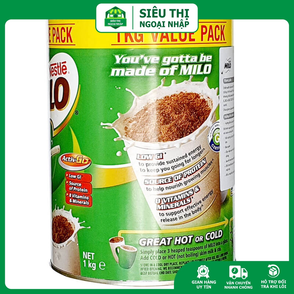 DATE XA Milo Úc Nestle Chính Hãng 1kg
