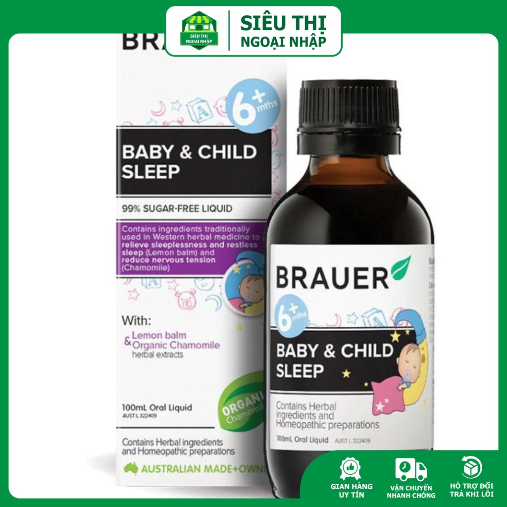 Siro ngủ ngon Brauer Baby & Child Sleep Giúp Bé Ngủ Ngon 100ml