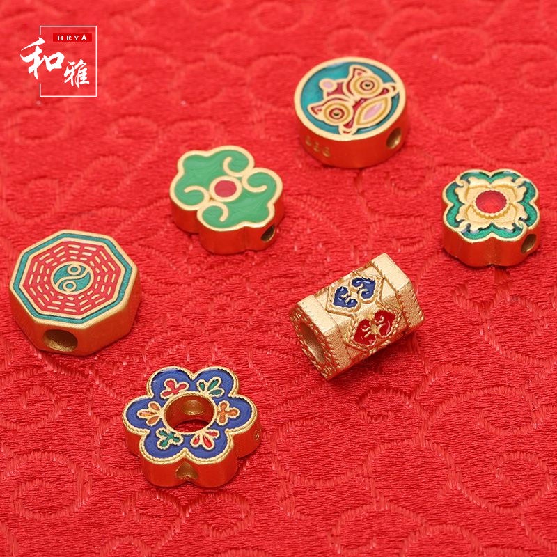 Phụ Kiện Mặt Dây Bện Thủ Công Hình Móng Hổ Màu Vàng Phong Cách Cổ Điển