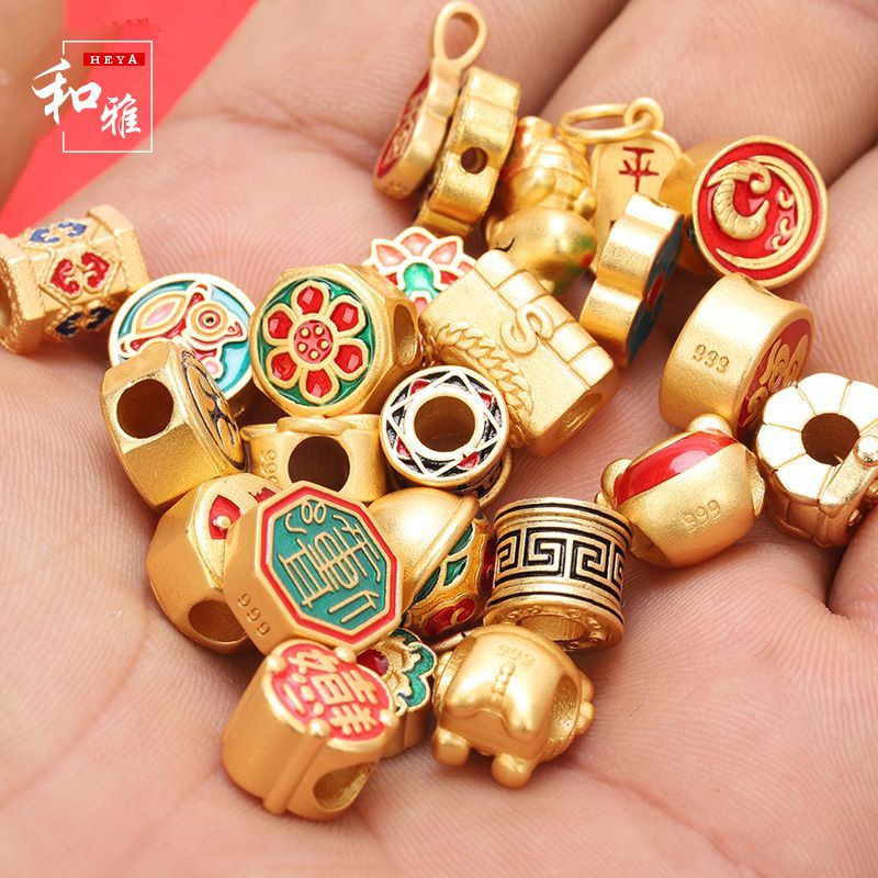 Phụ Kiện Mặt Dây Bện Thủ Công Hình Móng Hổ Màu Vàng Phong Cách Cổ Điển