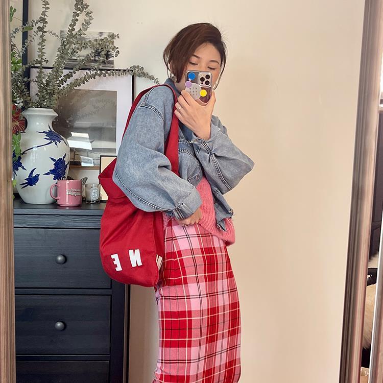 Túi Xách Đeo Vai Vải Bạt In Chữ Phản Quang Kiểu Nhật Bản Thiết Kế Năm Mới 5 Eleven