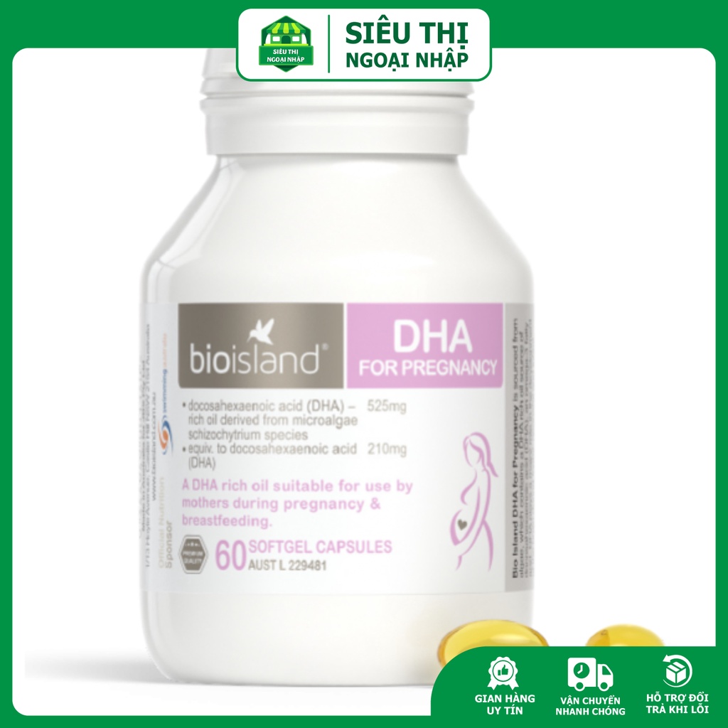 Vitamin bổ sung DHA cho bầu bioisland - BioIsland DHA for Pregnancy 60 viên