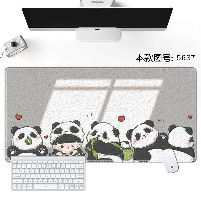 Tấm Lót Chuột Bàn Phím Máy Tính Không Trượt Cỡ Lớn In Hình Gấu Trúc Hoạt Hình Dễ Thương