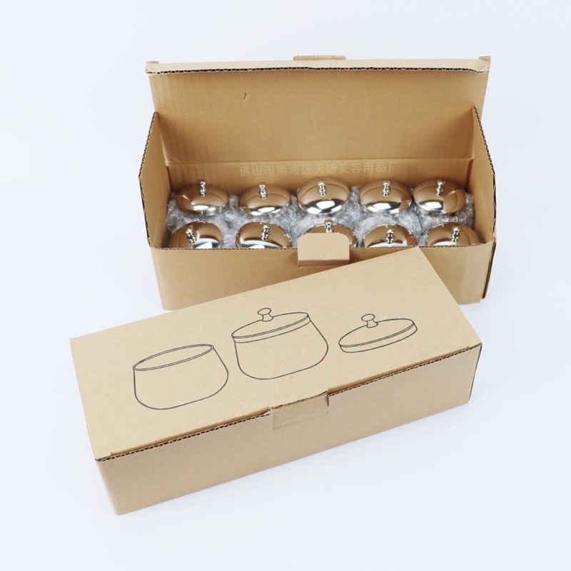 Cốc thuỷ tinh xịn xò đựng lưu huỳnh -nắp inox cốc thuỷ tinh