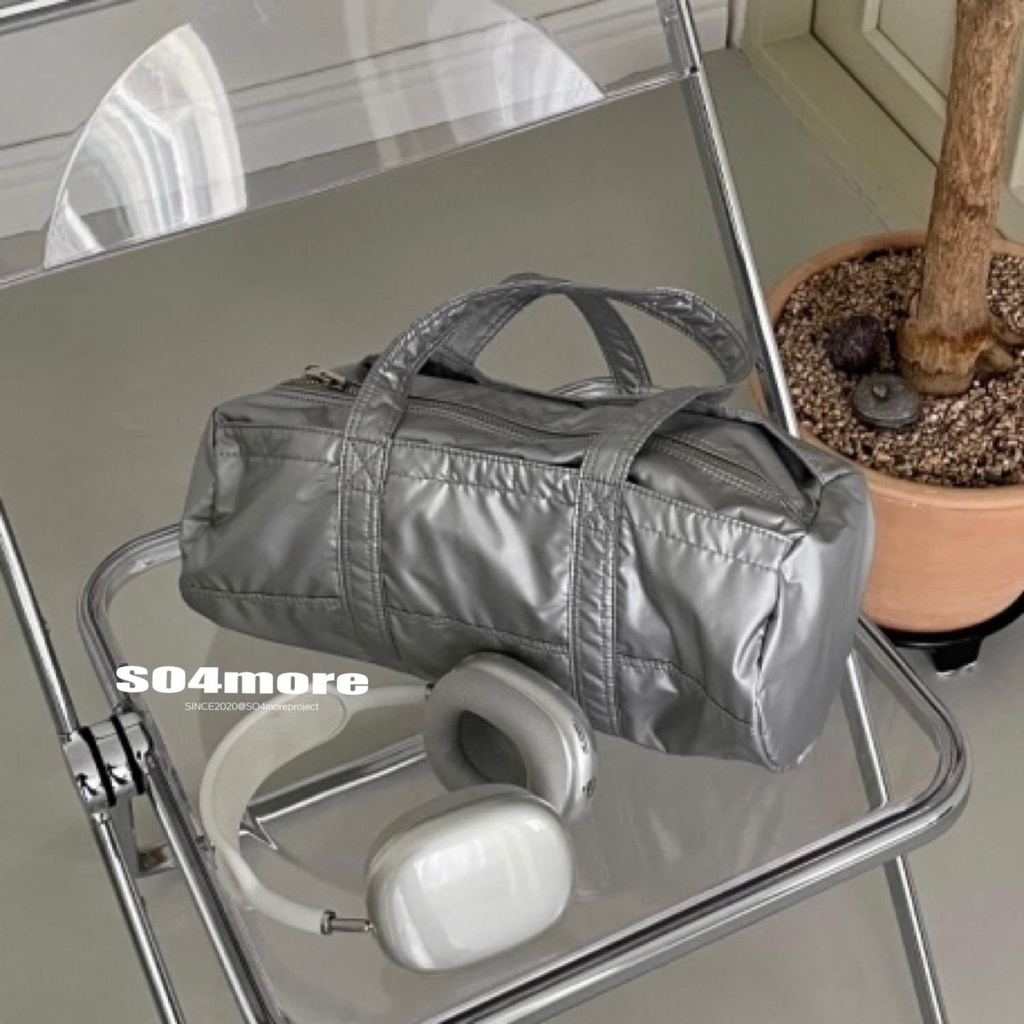 [SO4more] Túi Thể Thao Đeo Vai Hình Trụ Bằng Kim Loại Millennium Dễ Thương Phong Cách Hàn Quốc Cổ Điển