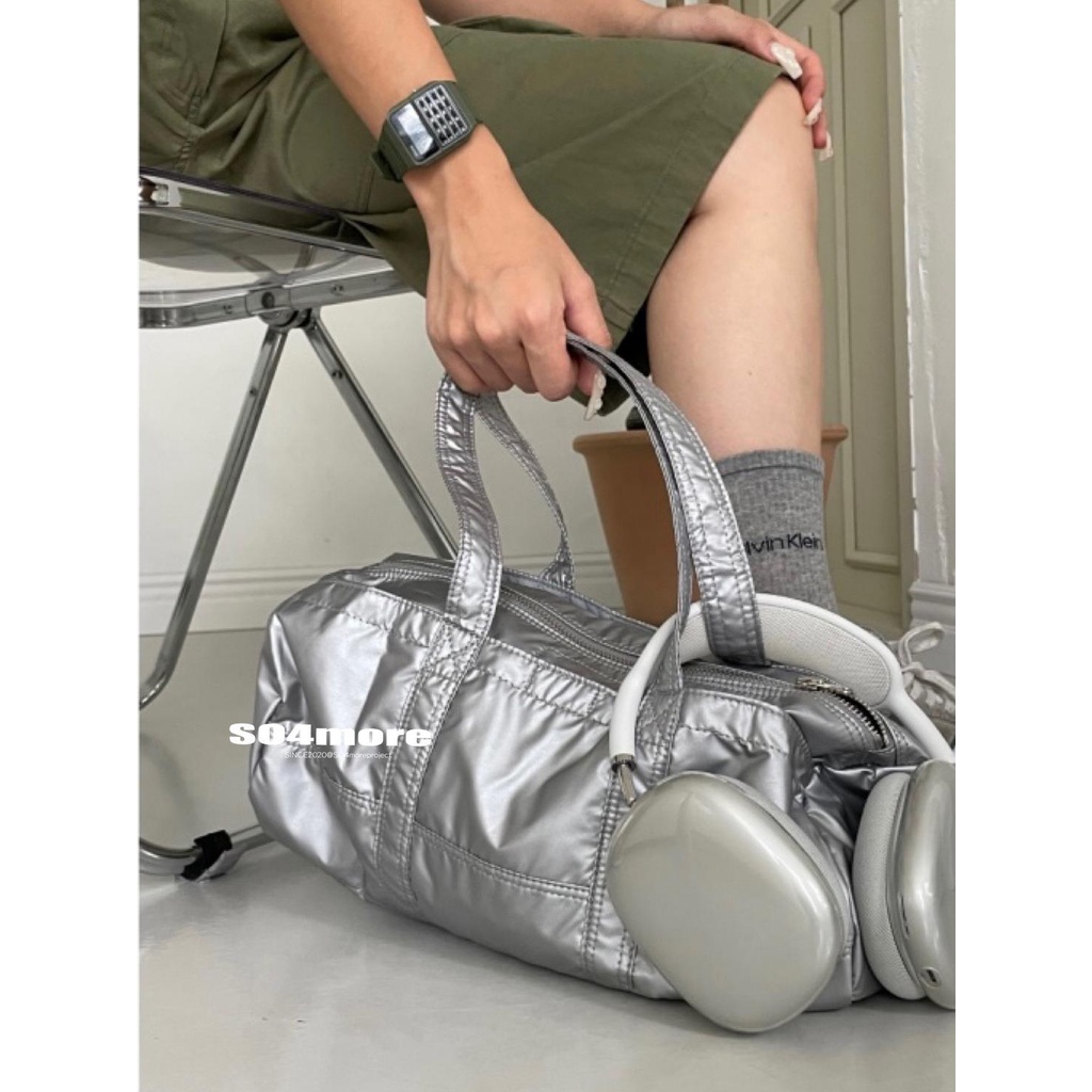 [SO4more] Túi Thể Thao Đeo Vai Hình Trụ Bằng Kim Loại Millennium Dễ Thương Phong Cách Hàn Quốc Cổ Điển