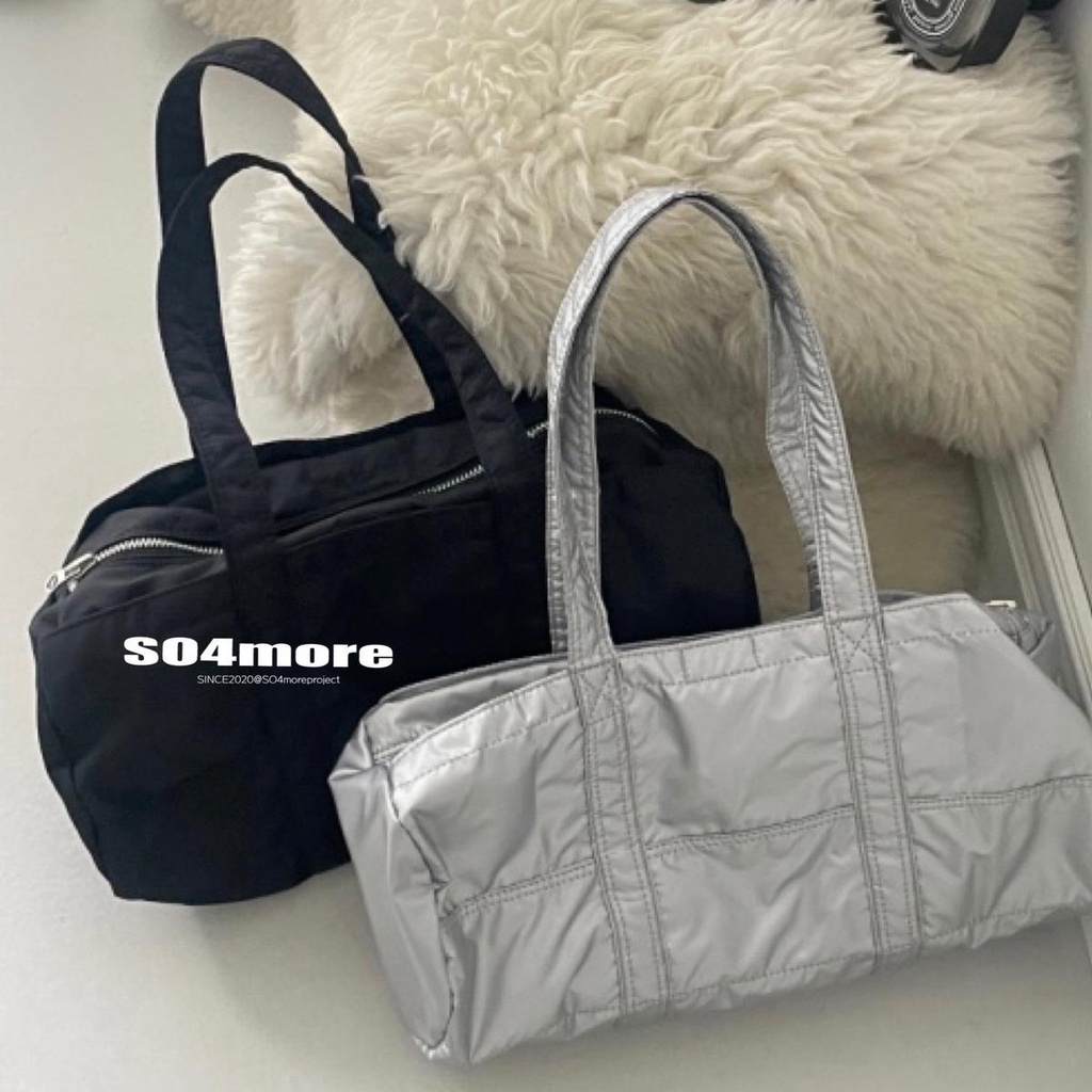 [SO4more] Túi Thể Thao Đeo Vai Hình Trụ Bằng Kim Loại Millennium Dễ Thương Phong Cách Hàn Quốc Cổ Điển