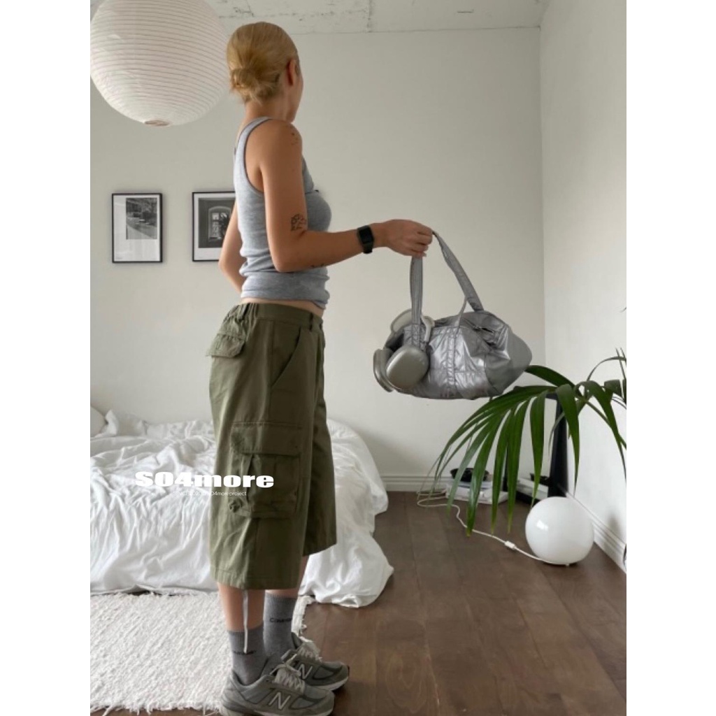 [SO4more] Túi Thể Thao Đeo Vai Hình Trụ Bằng Kim Loại Millennium Dễ Thương Phong Cách Hàn Quốc Cổ Điển