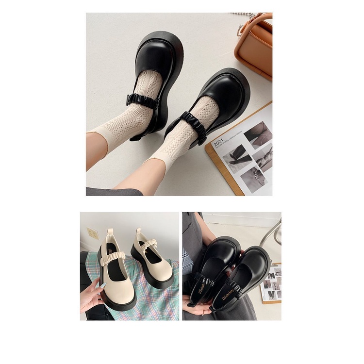 Giày Da Kiểu Anh Thời Trang Xuân Thu Cho Nữ Size 35-43 41 Mary Jane jk 42