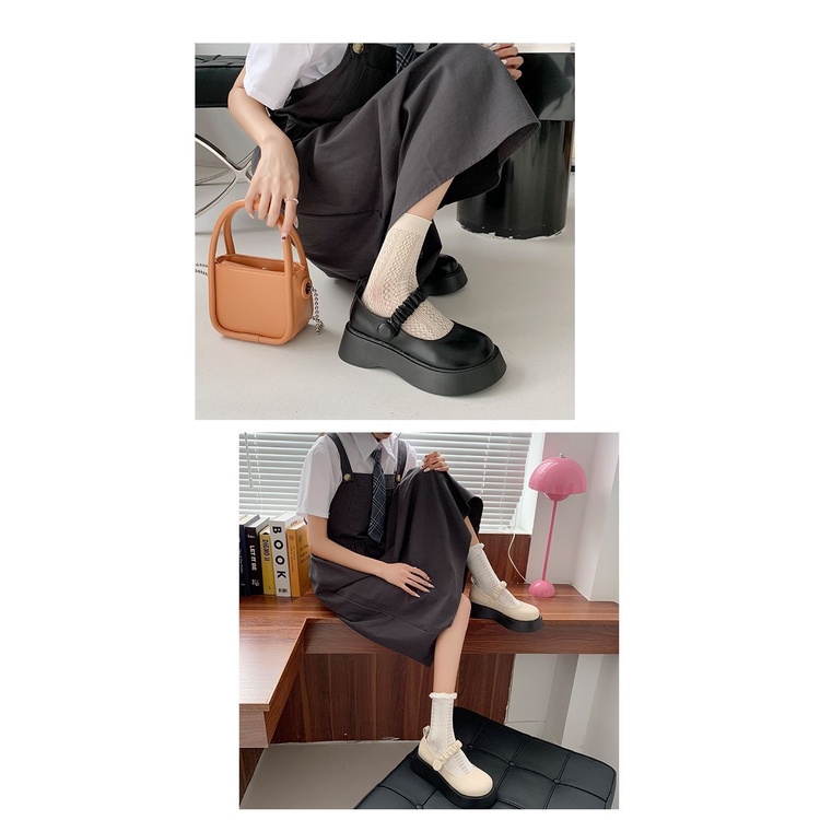 Giày Da Kiểu Anh Thời Trang Xuân Thu Cho Nữ Size 35-43 41 Mary Jane jk 42