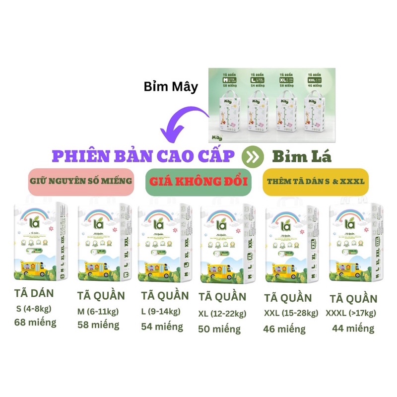 Bỉm quần Mây mẫu mới Nhật s68/ M58/L54/XL50/XXL48/xxxl44 siêu mỏng