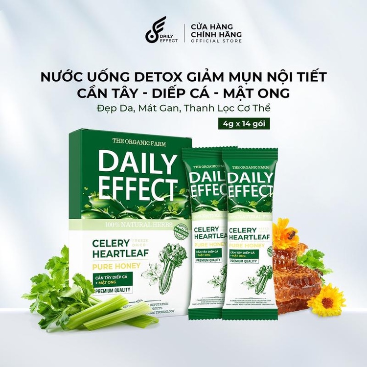 Nước uống Detox - cần tây diếp cá mật ong DAILY EFFECT ( hộp 14 gói )