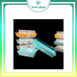 Set 10 hộp giấy kraft vuông/ chữ nhật nắp trong đựng bánh, thức ăn (màu vàng, xanh, nâu, trắng)