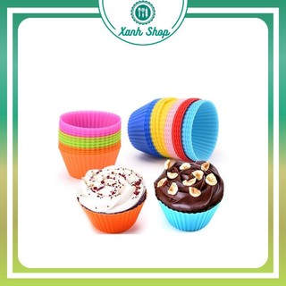Khuôn rau câu/ cupcake/ muffin silicon Tròn 6cm - 7cm