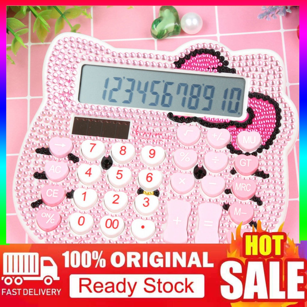 PO-Họa Tiết Hello Kitty Dễ Thương,Máy Tính Năng Lượng Mặt Trời