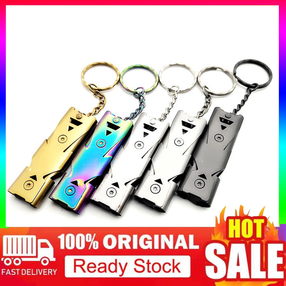 PO-Bằng Inox Tiện Dụng Khi Đi Leo Núi / Cắm Trại Còi Thổi Sinh Tồn 150 Decibel