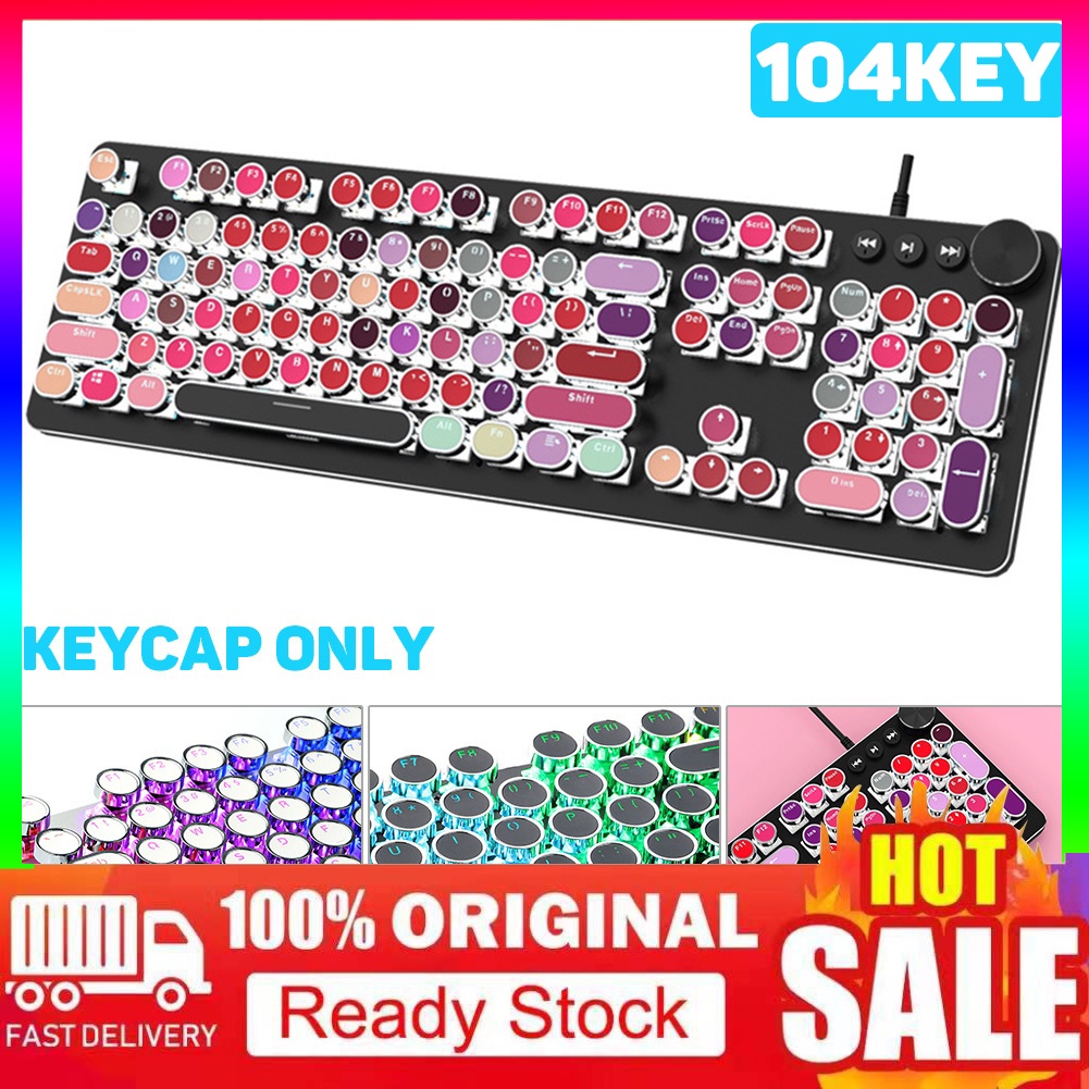 PO-PBT Hình Tròn Thông Dụng Cho Cherry MX,Set 104 Nút Bàn Phím Cơ